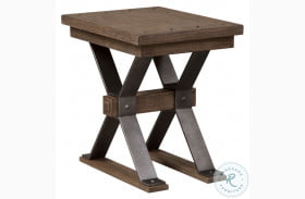Sonoma Road Weathered Beaten Bark Finish Chair Side Table