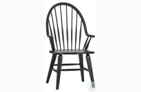 Hearthstone Black Windsor Back Arm Chair