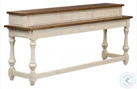Morgan Creek Antique White And Wire Brushed Tobacco Console Bar Table