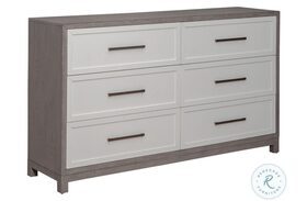 Palmetto Heights Shell White And Driftwood 6 Drawer Dresser