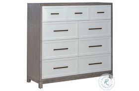 Palmetto Heights Shell White And Driftwood 9 Drawer Chesser