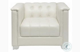 Chaviano Pearl White Tufted Chair