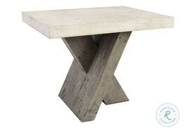 Durant White And Brown End Table