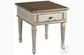 Southbury Fossil and Parchment Rectangular End Table