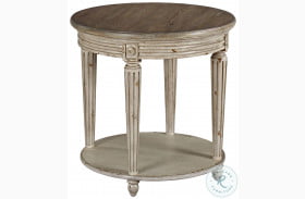 Southbury Fossil and Parchment Finish Round End Table