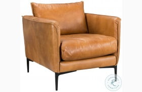 Abigail Orange Leather Club Chair