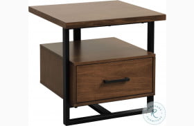 Sedley Walnut And Rustic Black End Table