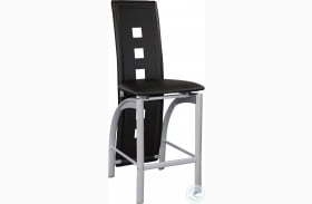 Sona Black And Silver Counter Height Chair Set of 2