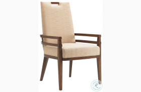 Island Fusion Coles Bay Gold Geometric Fabric Arm Chair