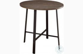 Chevre Burnished Brown and Gray Round Counter Height Dining Table