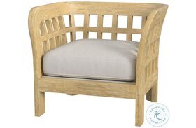 Monhegan Ivory And neutral Teak Outdoor Lounge Chair