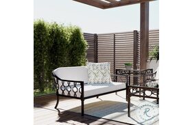 Southport Black And White Outdoor Loveseat