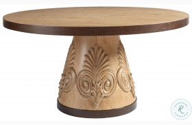 Los Altos Natural Oak Stain And Aged Bronze Weston Round Dining Table