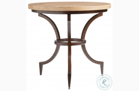 Los Altos Natural Oak Stain And Aged Bronze Fleming Round End Table