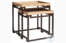 Los Altos Natural Oak Stain And Aged Bronze Dolca Vita Nesting Tables