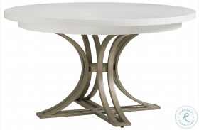 Ocean Breeze Shell White And Aged Pewter Savannah Round Extendable Dining Table