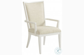 Ocean Breeze Sandy White Sea Winds Upholstered Arm Chair