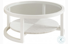 Ocean Breeze Shell White Pompano Round Cocktail Table