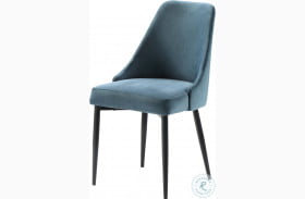 Keene Blue Velvet Side Chair Set of 2