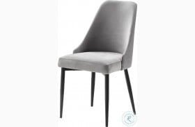 Keene Gray Velvet Side Chair Set of 2