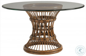 Bali Hai Aged Chestnut Brown Latitude Glass Top 60" Dining Table