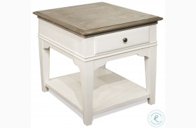 Myra Natural And Paperwhite Leg End Table