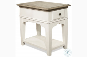 Myra Natural And Paperwhite Chairside Table