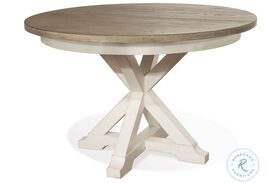 Myra Natural and Paperwhite Round Extendable Dining Table