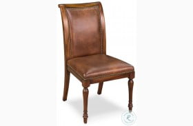 Jupe Walnut Brown Leather Side Chair Set Of 2
