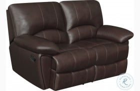 Clifford Chocolate Leather Reclining Loveseat