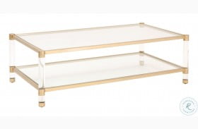 Nouveau Clear And Brushed Brass Coffee Table