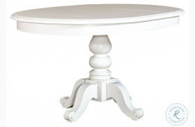 Summer House Oyster White Round Pedestal Extendable Dining Table