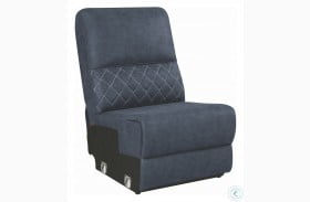 Variel Blue Reclining Armless Chair