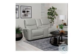 Greenfield Ivory Power Reclining Console Loveseat