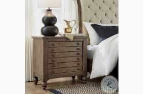 Americana Farmhouse Dusty Taupe Bedside Chest with Charging Station