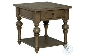 Americana Farmhouse Dusty Taupe Drawer End Table