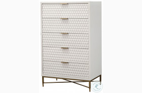 White Pearl 5 Drawer Chest