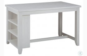 Madaket Distressed Posh White Shelf Storage Counter Height Dining Table