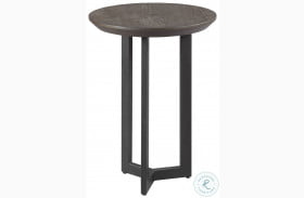 Graystone Dark Oak Finish Round Chairside Table