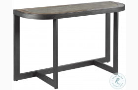 Graystone Rustic Dark Oak And Wrought Iron Metal Sofa Table
