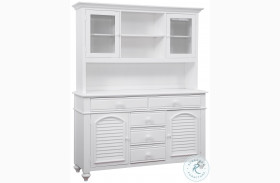 Cottage Traditions Clean White Cottage Server with Hutch