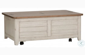 Farmhouse Reimagined Antique White And Chestnut Storage Trunk