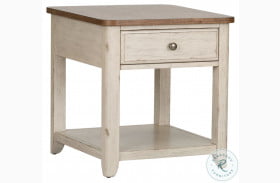 Farmhouse Reimagined Antique White And Chestnut End Table