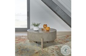 Affinity Dusty Taupe Concrete Top Round Cocktail Table