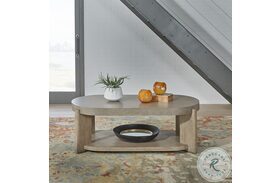 Affinity Dusty Taupe Concrete Top Oval Cocktail Table