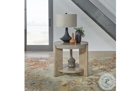 Affinity Dusty Taupe Concrete Top Round End Table