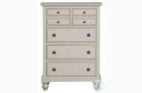 High Country Antique White 5 Drawer Chest