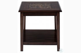 Baroque Brown Mosaic Tile Inlay End Table