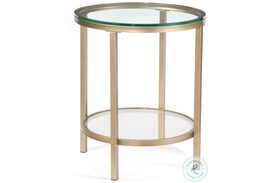 Anderson Antique Gold Glass Top Round End Table