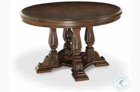 Windsor Court Vintage Fruitwood Extendable Round Dining Table